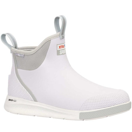 Xtratuf Ankle Deck Boot, 7 M, Leather, 6 in H, White ADSM101